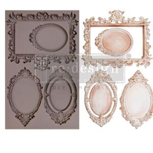 Lucian Frames Silicone Mold Ornate Rectangle & Oval Decor - redesign with Prima